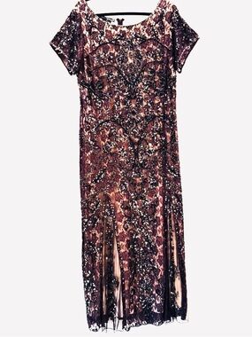 Pisarro Nights Gorgeous Amethyst Sequined Gown Size 14